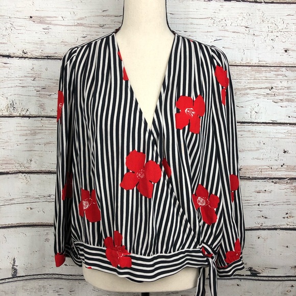 Madewell Tops - Madewell wrap top in Candied Orchids size XL